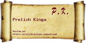 Prelich Kinga névjegykártya